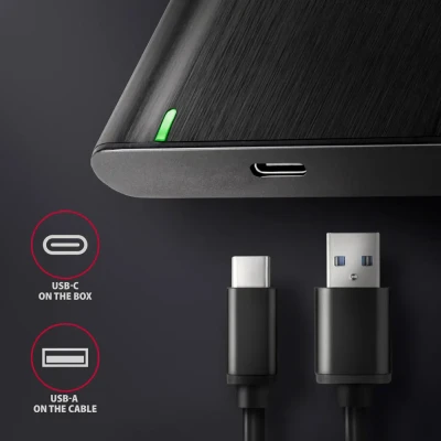 AXAGON Screwless aluminum USB 3.2 Gen 1 - SATA 6G external box for 2.5" SSD / HDD  |  EE25-A6C