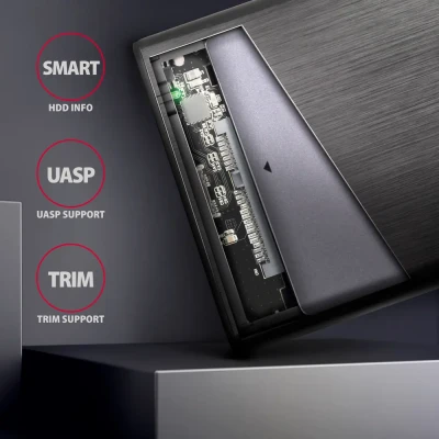 AXAGON Bezskrūvju alumīnija USB 3.2 Gen 1 - SATA 6G ārējā kaste 2.5" SSD / HDD  |  EE25-A6M