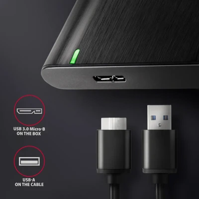 AXAGON Bezskrūvju alumīnija USB 3.2 Gen 1 - SATA 6G ārējā kaste 2.5" SSD / HDD  |  EE25-A6M