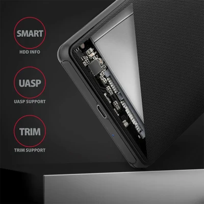 AXAGON Screwless USB 3.2 Gen 1 - SATA 6G external box for 2.5" SSD / HDD  |  EE25-SLC