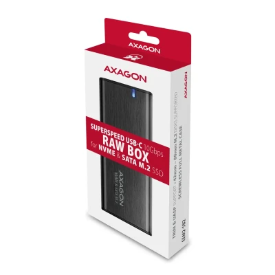 AXAGON ārējā USB-C 3.2 Gen 2 metāla kaste M.2 NVMe & SATA SSD diskiem  |  EEM2-SB2