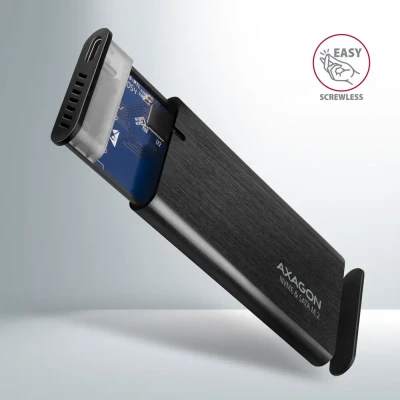AXAGON ārējā USB-C 3.2 Gen 2 metāla kaste M.2 NVMe & SATA SSD diskiem  |  EEM2-SB2