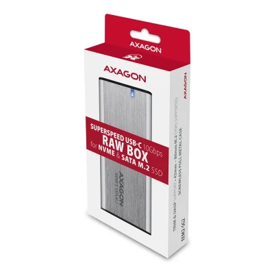 AXAGON External USB-C 3.2 Gen 2 metal box for M.2 NVMe & SATA SSD disks  |  EEM2-SG2