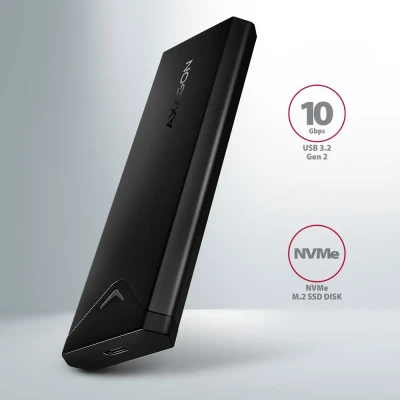 AXAGON External USB-C 10Gbps metal box for M.2 NVMe SSD disks  |  EEM2-UB2