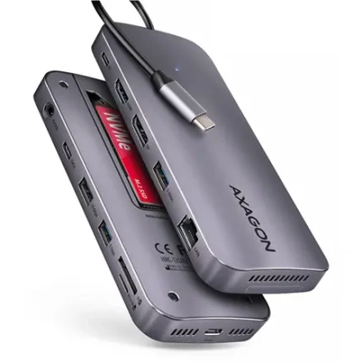 AXAGON USB-C 10Gbps GEN2COMBO 12in1 Hub  |  HMC-12GM2