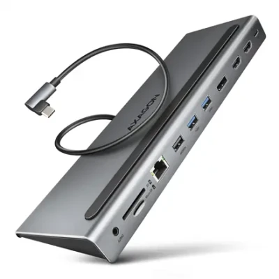 AXAGON USB-C 5Gbps TRIPLE 4K DISPLAY 11in1 Hub  |  HMC-4KX3