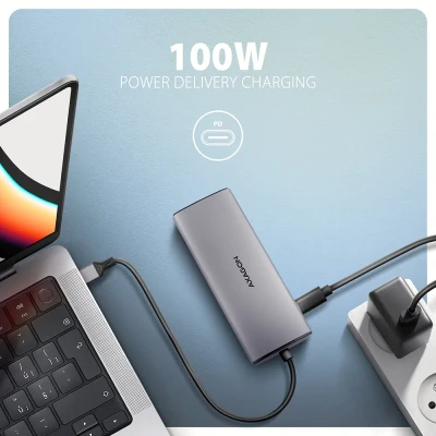 AXAGON Multi port USB-C 10Gbps hub  |  HMC-6G2L