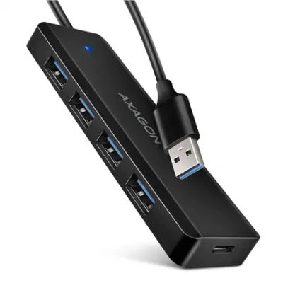 AXAGON ceļojumu četru portu USB-A 5Gbps hub  |  HUE-C1A