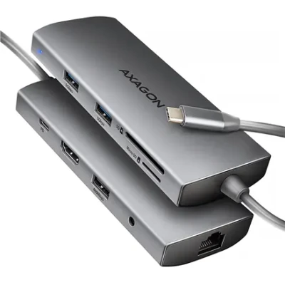 AXAGON Multi port USB-C 5Gbps hub  |  HMC-8HLSA