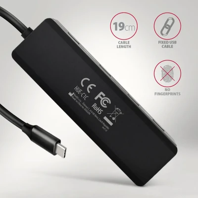 AXAGON Travel four-port USB-C 5Gbps hub  |  HUE-C1C