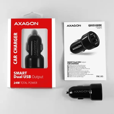 AXAGON Dual car charger, 24W  |  PWC-5V5