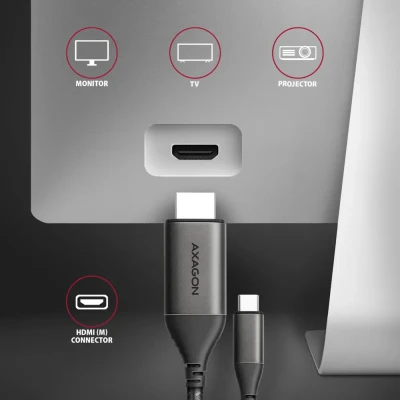 AXAGON  |  Active converter  |  USB-C to HDMI  |  1.8 m