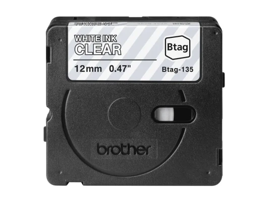Brother BTAG-135  |  White on Clear  |  Btag