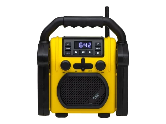 Adler  |  Construction radio with Bluetooth  |  AD 1911  |  AUX in  |  Black / Yellow