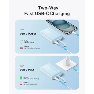 Power Bank Anker  |  A1689H21  |  20000 мАч  |  Белый