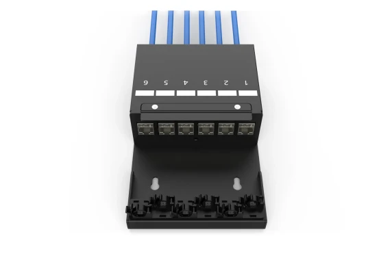Digitus Consolidation point box, 6-port Keystone modules with intelligent cable manager  |  DN-93708-6