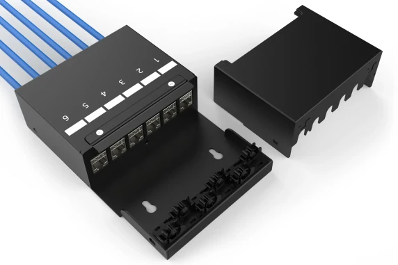 Digitus Consolidation point box, 6-port Keystone modules with intelligent cable manager  |  DN-93708-6