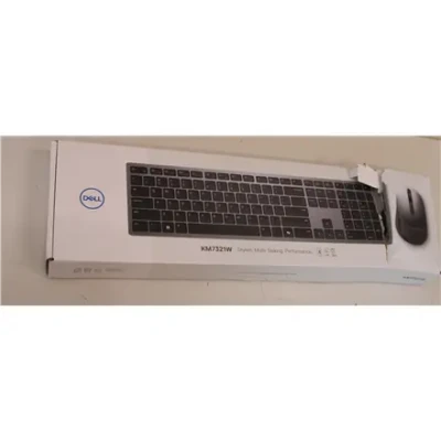SALE OUT.  |  SALE OUT. Dell  |  Premier Multi-Device Keyboard and Mouse  |  KM7321W  |  Keyboard and Mouse Set  |  Wireless  |  Batteries included  |  US  |  DAMAGED PACKAGING, SCRATCHED ON MOUSE LOWER PART  |  Titan grey  |  Wireless connection