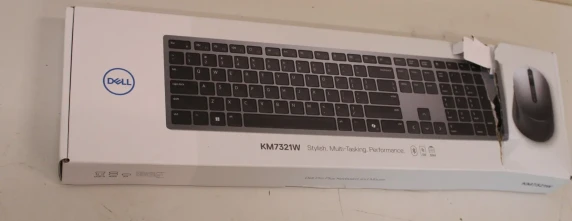 SALE OUT.  |  SALE OUT. Dell  |  Premier Multi-Device Keyboard and Mouse  |  KM7321W  |  Keyboard and Mouse Set  |  Wireless  |  Batteries included  |  US  |  DAMAGED PACKAGING, SCRATCHED ON MOUSE LOWER PART  |  Titan grey  |  Wireless connection