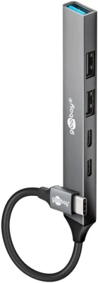 Goobay Slim 5-Port USB Hub, USB-C to USB-C / USB-A, 5 Gbit / s  |  74460