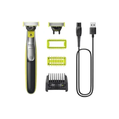 Philips  |  Shaver  |  QP2834 / 23 OneBlade 360  |  Cordless  |  Wet & Dry  |  Lime green / Charcoal grey