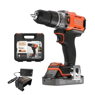 BLACK & DECKER  |  Cordless Drill Driver  |  BCD383D1XK-QW  |  18 V  |  2.0 Ah  |  Lithium