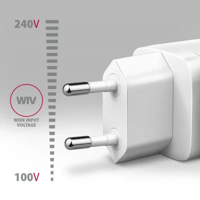 AXAGON GaN wallcharger 3x port (USB-A + 2x USB-C), PD3.0 / PPS / QC4+ / SFC2.0 / AFC / SCP / FCP / Apple, 65W  |  ACU-DPQ65W