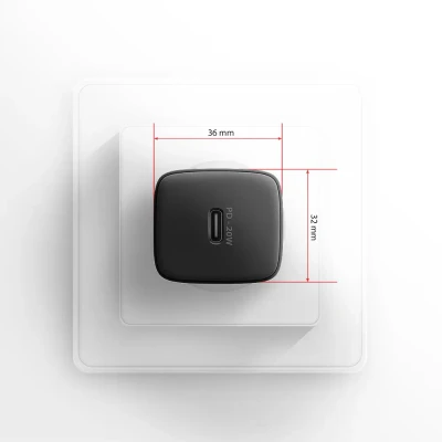 AXAGON Wallcharger 1x port USB-C, PD3.0 / PPS / QC4+ / AFC / FCP / Apple, 20W  |  ACU-PD20