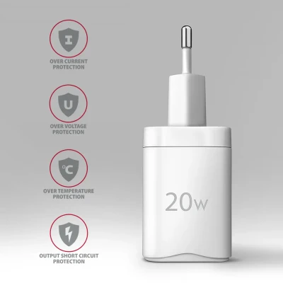 AXAGON Wallcharger 1x port USB-C, PD3.0  /  PPS  / QC4+ / AFC / FCP / Apple, 20W  |  ACU-PD20W