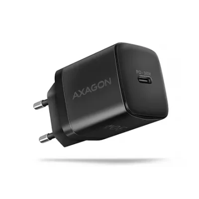 AXAGON Sil wallcharger 1x port USB-C, PD3.0 / PPS / QC4+ / SFC / AFC / Apple, 30W  |  ACU-PD30