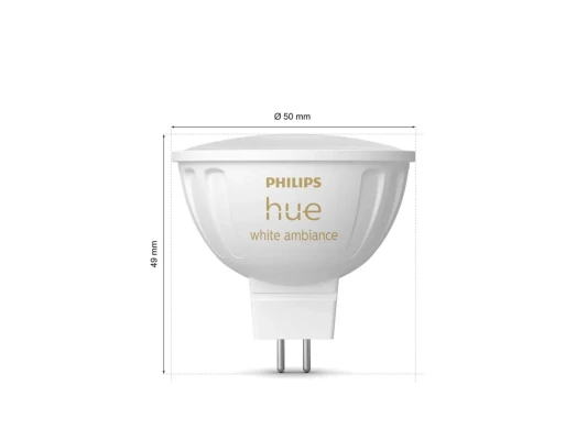 Philips Hue WA 12V MR16  |  GU5.3  |  5.1 W  |  Warm to cool white light