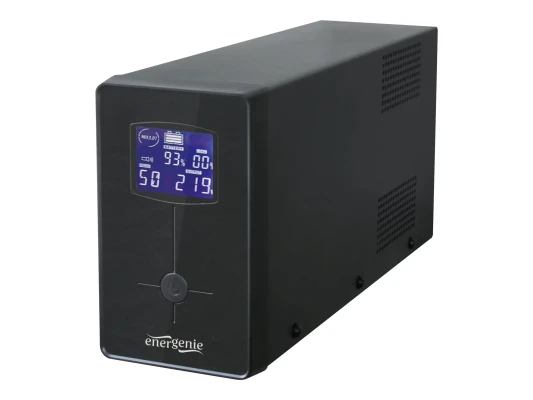 EnerGenie UPS with USB and LCD display, Black  |  EG-UPS-034  |  1500 VA  |  900 W