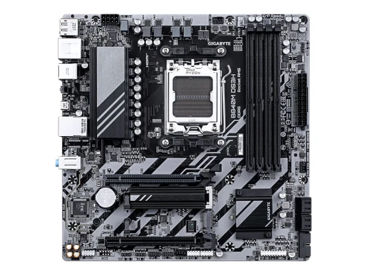 Gigabyte B840M DS3H  |  Processor family AMD  |  Processor socket AM5  |  DDR5  |  Supported hard disk drive interfaces SATA, M.2  |  Number of SATA connectors 4