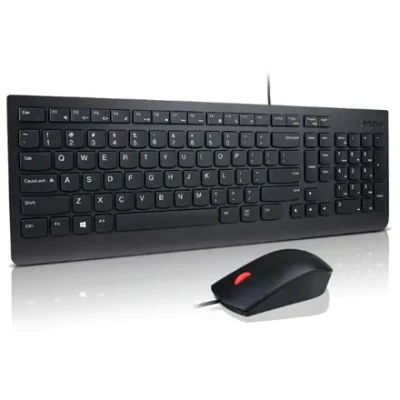 Комбо клавиатура и мышь Lenovo Essential  |  Проводная  |  США Евро  |  Черный