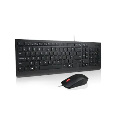 Lenovo Essential Wired Combo Keyboard and Mouse  |  Keyboard and Mouse Set  |  Wired  |  Mouse included  |  Nordic  |  Black