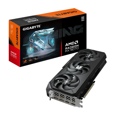 Gigabyte Radeon RX 9070 GAMING OC 16G  |  AMD  |  16 GB  |  Radeon RX 9070  |  HDMI ports skaits 2  |  PCI-E 5.0