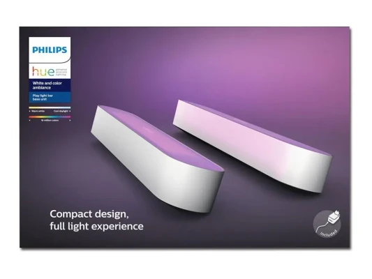 Philips Hue Play WCA Lightbar Base, Twin pack, White  |  42 W  |  2000-6500 Hue White Colour Ambiance