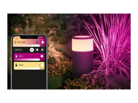 Philips Hue WCA Calla Outdoor Bollard, Black  |  8 W  |  2000-6500 Hue White Colour Ambiance