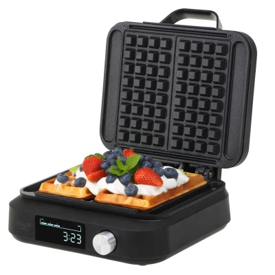 Adler Waffle Maker with LED Display  |  AD 3087  |  2200 W  |  Number of pastry 2  |  Belgium  |  Black