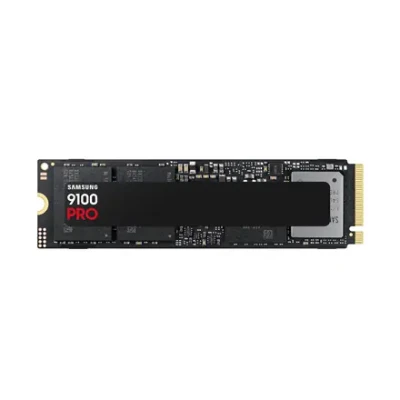 Samsung 9100 PRO  |  1000 GB  |  SSD form factor M.2 2280  |  Solid-state drive interface PCIe 5.0  |  Read speed 14700 MB / s  |  Write speed 13400 MB / s