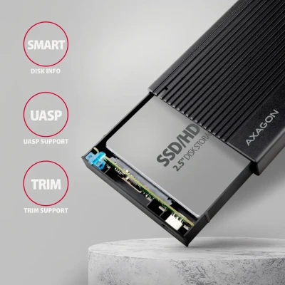 AXAGON USB-C 10Gbps RIBBED Box  |  EE25-GTR