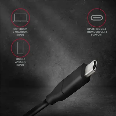 AXAGON Active cable  |  USB-C to DisplayPort  |  1.8 m