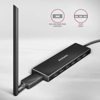 AXAGON SuperSpeed USB-A FLAT Hub  |  HUE-F7A