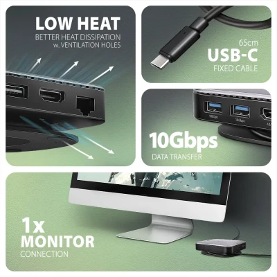 AXAGON USB-C 10Gbps UFO 9in1 Hub  |  HMC-UFO