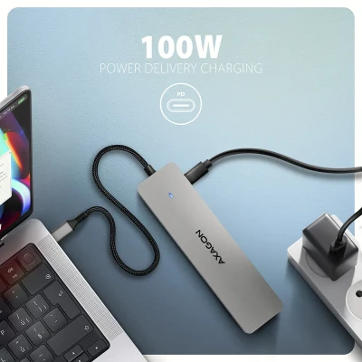 AXAGON USB-C 5Gbps DUAL 4K DISPLAY 7in1 Hub  |  HMC-7HX2