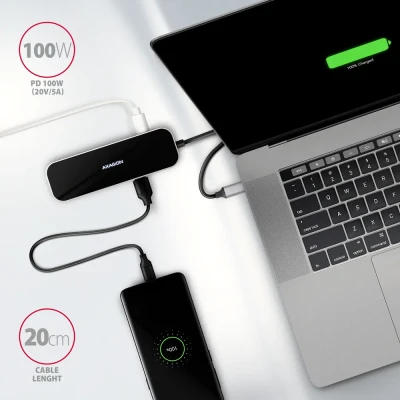 AXAGON SuperSpeed USB-C Combo 6in1 Hub  |  HMC-6H4A