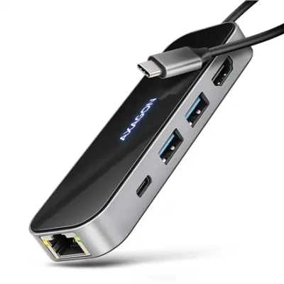 AXAGON USB-C 5Gbps GLASS 6in1 Hub  |  HMC-6GLN