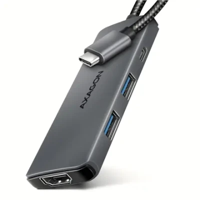 AXAGON USB 5Gbps hub, 3x USB-A, HDMI 4k / 30Hz, PD 100W, 100cm USB-C cable  |  HMC-5H