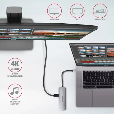 AXAGON SuperSpeed USB-C COMBO 5in1 Hub  |  HMC-5