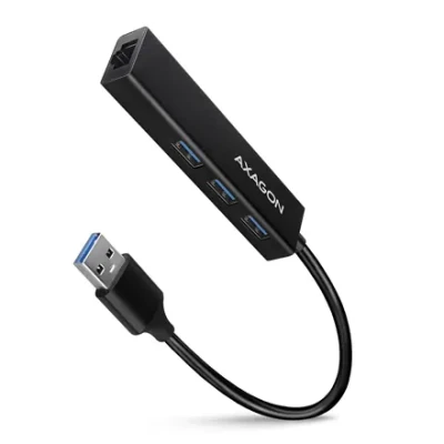 AXAGON SuperSpeed USB-A Hub and Gigabit LAN  |  HMA-GL3A